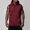 Colete Esportivo Masculino de Verão para Corrida ao Ar Livre Fitness Secagem Rápida com Capuz Sem Mangas Slim Fit em Estoque
