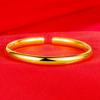 Pulsera de tubo liso abierto de 6 mm chapada en oro latón pulsera de anillo liso simple regalo tienda de oro drenaje
