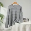 Nuevo Otoño e Invierno 2025 Suéter de Punto 100% Cachemira Cuello Redondo para Mujer Patrón Espiga Hueco Suelto Top de Punto de Cachemira
