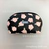 Bolsa cosmética de flores de color sólido estilo coreano impermeable portátil almacenamiento Pu estampado bolsa de lavado corazón de niña