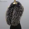 Otoño e Invierno Imitación Cuello de Piel de Zorro Mapache Cuello Falso Bufanda Sombrero Tira Verde Fruta Cuello Chal Cálido