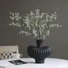 Ingenuity Rama de Sauce Nieve Flor Artificial Verde Plantación Flor Falsa Adornos Hogar Sala de Estar Mesa de Comedor Gabinete de TV Decoración Arreglo Floral
