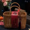 Canasta tejida a mano para hornear repostería, tamales del Festival del Bote del Dragón, empaque de huevo de pato salado, caja vacía para regalo de cumpleaños, boda y celebración