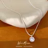 Nuevo collar colgante redondo de circonita cúbica ultrabrillante, una delicada y lujosa cadena para la clavícula con un diseño minimalista y moderno, perfecto para un estilo versátil