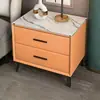 Mesa de cabeceira em laje de rocha, armário de armazenamento para quarto, madeira maciça, estilo minimalista moderno, luxo leve, pequeno armário de cabeceira para armazenamento