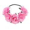 Europa y Estados Unidos Transfronterizos 5 rosas rojas corona de flores para el pelo diadema novia accesorios para el pelo de boda fiesta festiva banda para el pelo de flor artificial