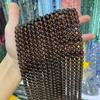 Natural marrom gelo obsidiana contas de cristal 6 ~ 12mm liso solta contas diy pulseira colar de jóias spot atacado