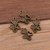 Pingente Charm de Concha Coração Vazado 2 Cores 13*19mm Liga de Zinco Acessórios de Joias Acessórios DIY