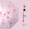 Sombrilla Plegable de Cápsula Protección Solar Protección UV Sombrilla para Mujer Doble Uso Sol y Lluvia Sombrilla Parasol Ultra-ligera Cinco Pliegues Bolsillo Pequeño
