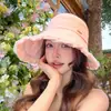 Chapéu de Pescador com Renda Vazada para Mulheres, Estilo Coreano de Verão, Chapéu Versátil Doce para Proteção Solar, Chapéu de Sol Respirável para Viagens ao Ar Livre