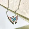 Collar Mariposa Sinfonía Estilo Chino País de las Maravillas Soñador Mariposa en Relieve Cadena para la Clavícula Femenina Ins Nicho Gama Alta Nuevo Chinoiserie