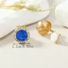 Europa y Estados Unidos clip de oreja de gema nuevo retro transfronterizo pendientes de moda de personalidad temperamento sin agujeros en las orejas pendientes altos venta al por mayor