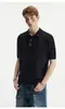 Camisa Polo de Punto Hueco Gris Claro para Hombre Verano Estilo Old Money Transpirable Seda de Hielo Manga Corta Fitness Deportes Top Corto