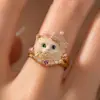 Bestseller transfronterizo: Anillos cepillados lindos y peculiares con temática de gatos, anillos frescos exquisitos y dulces para mujeres, regalos perfectos para novias, suministro de joyería de nicho