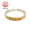 Pé de prata 999.9 esmalte dourado lago de lótus lótus lunar ruyi abertura pulseira de prata esterlina atacado nova pulseira chinesa