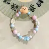 Jingdezhen Cerámica Dibujos Animados Lindo Pulsera Divertida para Niños Oso de Resina Kabibala Estudiante Pequeño Animal Pulsera Infantil