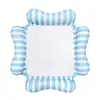 Nuevo Flotador de Agua Rayado de Macarrón de Dibujos Animados de Cuatro Tubos Hamaca Inflable Engrosada para Juego en Piscina para una Persona