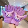 Guantes de Invierno Super Lindos A Prueba de Viento de Dibujos Animados Felpa Estudiante Ciclismo Cálidos Guantes Tejidos Cálidos Nuevo Estilo