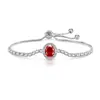 Pulsera de Moda de Lujo Ligero con Diamantes de Colores Ovalados Corte Flor de Hielo Incrustada con Diamantes de Alto Carbono Pulsera de Aguamarina con Temperamento Sencillo y Gemas de Colores para Mujer