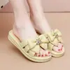 Nuevas sandalias de plataforma con lazo para mujer 2026, para uso exterior en verano, antideslizantes, suela suave, que aumentan la altura, versátiles, a la moda y estilo slip-on