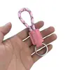 Llavero de cuerda tejida a mano de cuero para coche personalidad creativo colgante de llave patrón de texto imprimible venta al por mayor de fábrica