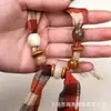 Bufanda de Seda a Cuadros Moda Retro con Cordón de Perlas y Cinta Ajustable para Uso Diario con Trajes, Accesorio de Moda