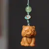 Colgante de Teléfono Tigre del Zodiaco de Madera para Bolso de Año de Nacimiento Llavero Juguete Pieza de Mano Puesto del Mercado Nocturno Transmisión en Vivo de Douyin