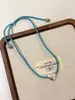 Collar Azul Grisáceo Extraíble Estilo Coreano Diseño de Nicho para Mujer Collar con Colgante de Corazón Cadena para Clavícula Simple y Versátil