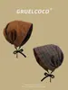 Gorro Dupla Face para Mulheres, Novo Chapéu Lenço Xadrez Retrô para Outono e Inverno, Chapéu Headwrap de Estilo Sofisticado, Chapéu Quente e Moderno para Clima Frio