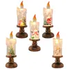 Luz de noche de árbol de Navidad, vela de Navidad, lámpara de cristal, lámpara de copo de nieve, regalo de Navidad para novia