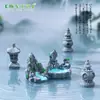 Rocalla artificial en miniatura estilo chino y lámpara de piedra para micropaísajes, jardinería, bonsái, decoraciones DIY y adornos pequeños para terrarios en miniatura