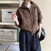 Maillard Cardigan curto de malha com zíper e gola alta feminino 2024 outono novo suéter de cera macia de manga comprida e torção casaco feminino