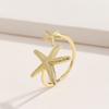 Anillo Geométrico de Estrella de Cinco Puntas de Metal Cobre 18K para Mujer, Elegante Anillo Abierto de Estrella de Celebridad de Internet, de Alta Gama Versátil de Moda