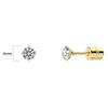 Fabricante de Pendientes de Acero Inoxidable Chapado Eléctricamente Incrustados de Diamantes de Cuatro Garras Doble Diamante Circonita Pendientes de Moda Redondos de Circonita Aguja Fina
