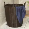 Cesto de Roupa Suja, Cesto Organizador de Roupas, Cesto Doméstico Estilo Luxo para Roupas, Cesto de Roupa de Rattan Tendência