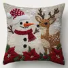 Navidad Festividad Cálido y Acogedor Árbol de Navidad Papá Noel Muñeco de Nieve Elemento Temático Fiesta Funda de Almohada Venta al por Mayor Transfronteriza