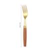Juego de Vajilla de Acero Inoxidable 304 para el Hogar Japonés Simple Mango de Madera Cuchillo, Tenedor y Cuchara para Comida Occidental Juego de Cuatro Piezas Cuchara de Postre