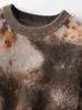 Nuevo suéter de punto cepillado de cuatro hilos para otoño e invierno, jersey de cuello redondo, 100% cachemira pura, cálido, camiseta básica de color block