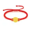 Pulsera de Hilo Rojo con Cuenta del Dios de la Fortuna de Cinco Vías de Oro Puro 999, Pulsera Tejida del Año del Zodiaco, Regalo Popular de Transmisión en Vivo