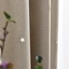 Cortina de tela gruesa y lisa con sombreado completo, diseño de hotel, color sólido, de lino, moderna, simple, con estrellas huecas