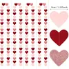 Decoraciones Colgantes Rojas en Forma de Corazón Banderines de Cuerda de Papel de Doble Corazón Decoración para Fiesta de San Valentín, Cumpleaños, Boda