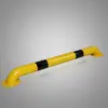 Localizador de tubo de aço em forma de U de 2 M Bloco de roda de borracha para carro Parada de estacionamento de garagem Corrimão anti-colisão Alavanca de parada refletiva