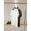 Camiseta de Manga Corta Ajustada con Cuello Redondo de Seda Lyocell Extremadamente Suave Cómoda Cómoda para la Piel Textura Versátil Blanca Minimalista