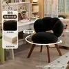 Taburete de maquillaje estilo crema para uso doméstico, silla de tocador para dormitorio de niñas, silla de ocio estable y sin tambaleos para apartamentos de alquiler, silla simple con forma de pétalo