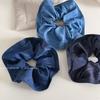 Falda de Tela Plisada Color Azul Denim Salt Anillo para el Cabello Colon Cuerda para el Cabello Elegante Retro para Mujer Bola Accesorios para el Cabello