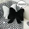 Cojín Decorativo para Sofá Estilo Nórdico Piel de Conejo Suave Cómodo Respaldo Asiento Color Sólido Cinta de Lazo Simple Cojín para Dormitorio