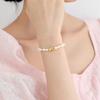 Pulseira de Pérolas Naturais de Água Doce de Fujian e Guangdong S925 Prata Esterlina Resina Peixe Dourado Pulseira para Mulheres Novo Estilo Chinês Moeda de Ouro Presente