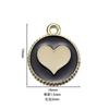 Colgante redondo de aleación con forma de gota de aceite de 2 mm con forma de corazón, ideal para pulseras, collares y llaveros.
