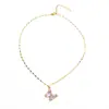 Colgante de mariposa de cristal de alta calidad cadena de acero inoxidable joyería de temperamento para chicas amigas amistad al por mayor