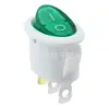 Interruptor Basculante Grande Kcd1 Ovalado Iluminado de 3 Pines y 2 Posiciones con Fondo Blanco, Cubierta Verde, Resistente a la Temperatura, Retardante de Llama, Certificado de Seguridad CQC